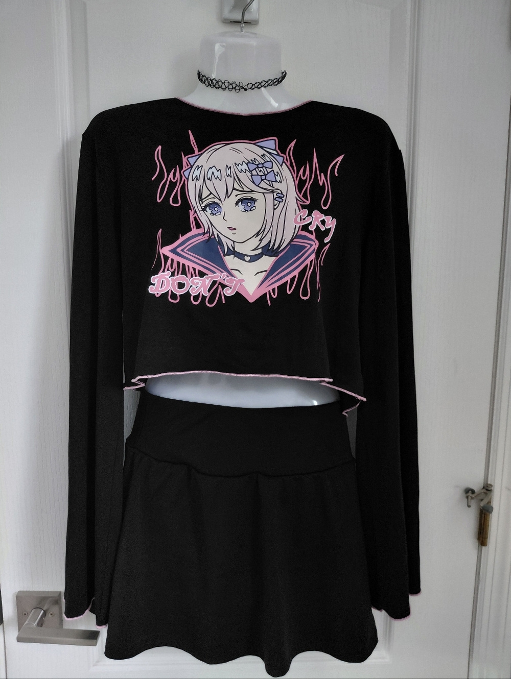 "Sad Girl" Anime Chick Crop Top